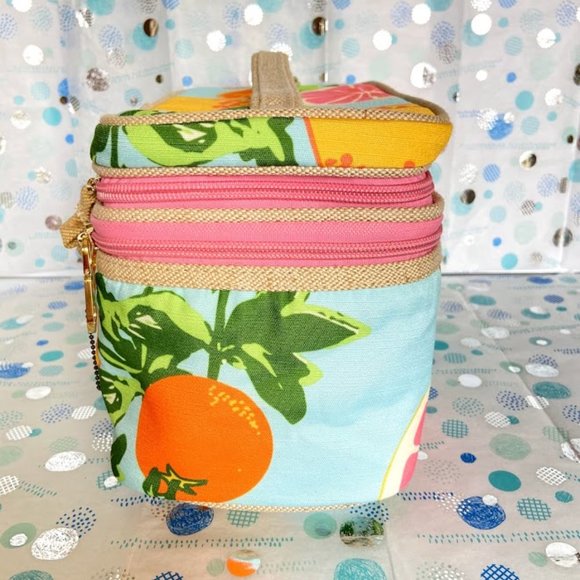 TRINA DOUBLE TRAIN CASE LOVELY SUMMER COLORS! - Picture 7 of 11